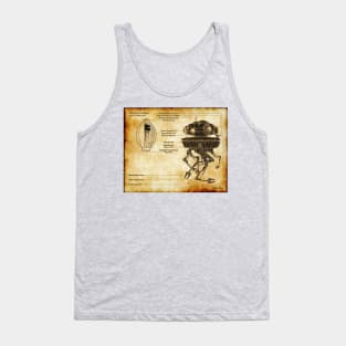 Alien Probe Parchment Blueprint Tank Top